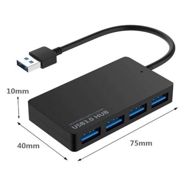 USB 3.0 Splitter Hub 4 Ports Male to 4x Female USB Ports