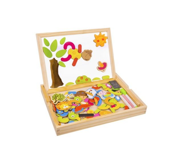 Wooden Magnetic Puzzle Drawing Board